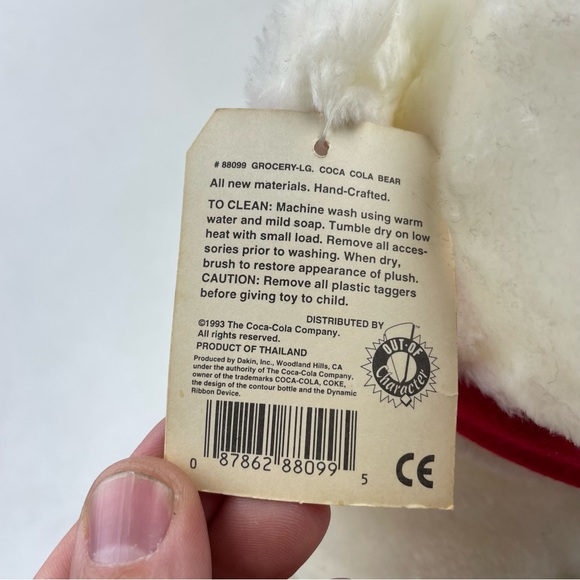 Vintage 1993 Coca Cola COKE White Polar Teddy Bear Plush Toy RARE!! - Picture 4 of 11